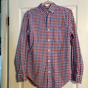 Vineyard Vines Shirt Mens XS  Red Blue White  Check Performance Classic Fit L